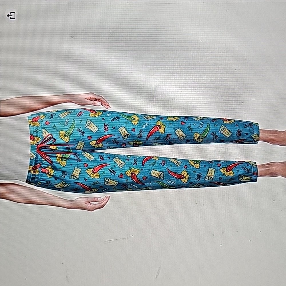 Briefly Stated Women's Large Hot Shot Pepper Jogger Pants Pajama Lounging Pants